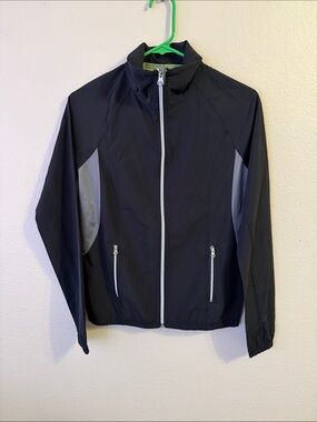 Aeropostale Black and Gray Windbreaker Jacket